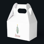 Believe Evergreen Tree Festive Christmas Party  Favour Box<br><div class="desc">Believe Christmas festive party favour box with a cute hand drawn evergreen tree and simple typography design. With customisable typography lettering you add your own text. Great for gifting this Holiday season.</div>