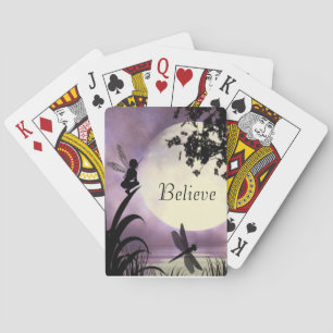 Believe fairy moon playing cards