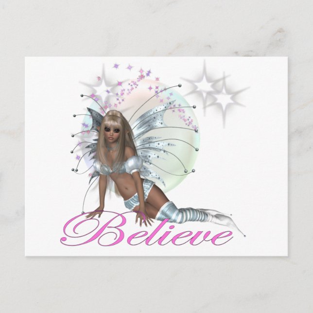 * Believe -  Fairy Moon Postcard (Front)