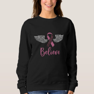 Believe Faith Breast Cancer Awareness Christian Sweatshirt
