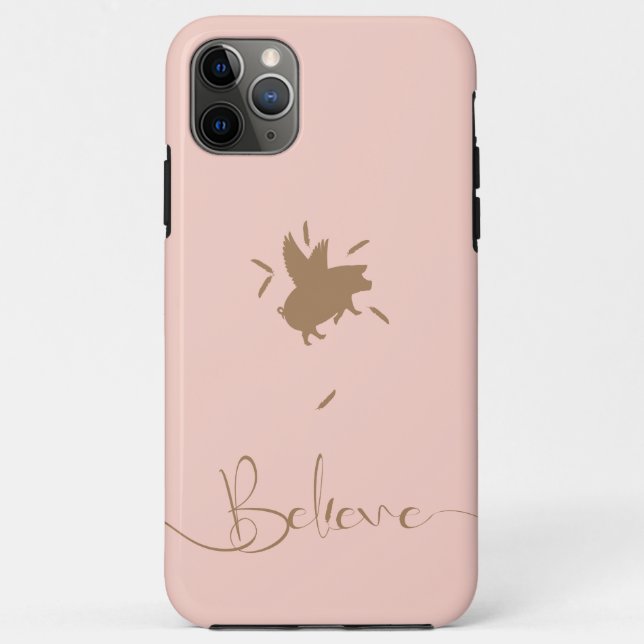 Believe-Falling Pig Feathers Case-Mate iPhone Case (Back)