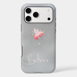Believe-Falling Pig Feathers Case-Mate iPhone Case