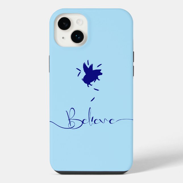 Believe-Falling Pig Feathers iPhone Case (Back)