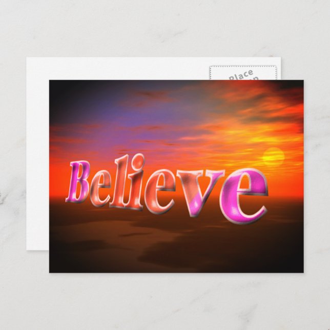 Believe Fantasy Sky Inspirational Postcard (Front/Back)