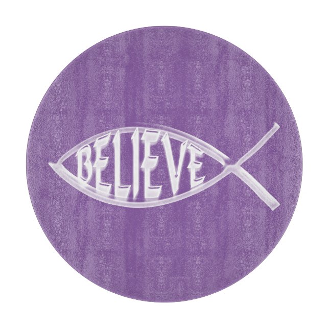 Believe Fish Lavender Cutting Board (Front)