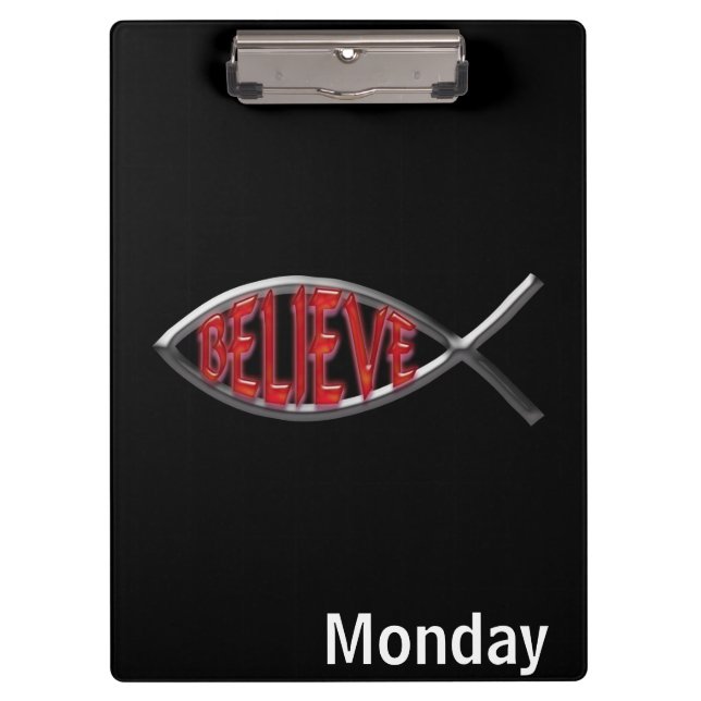 Believe Fish - Red Clipboard (Front)