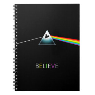 Believe-Flying Pig Prism Spiral Notebook