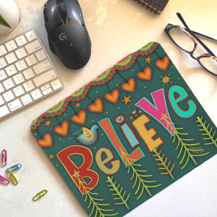 Believe Folk Christmas Inspirivity Mouse Pad