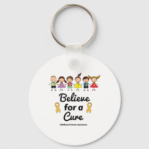 Believe For A Cure Childhood Cancer Awareness Key Ring