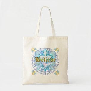 Believe Gold Christian Cross  Tote Bag
