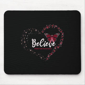Believe Heart Burgundy Leopard RainbowSickle Cell  Mouse Pad