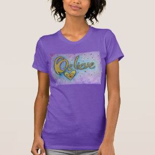 Believe Heart Inspirational Word Art Custom Shirt