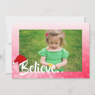 Believe, Holiday Christmas Photo Card