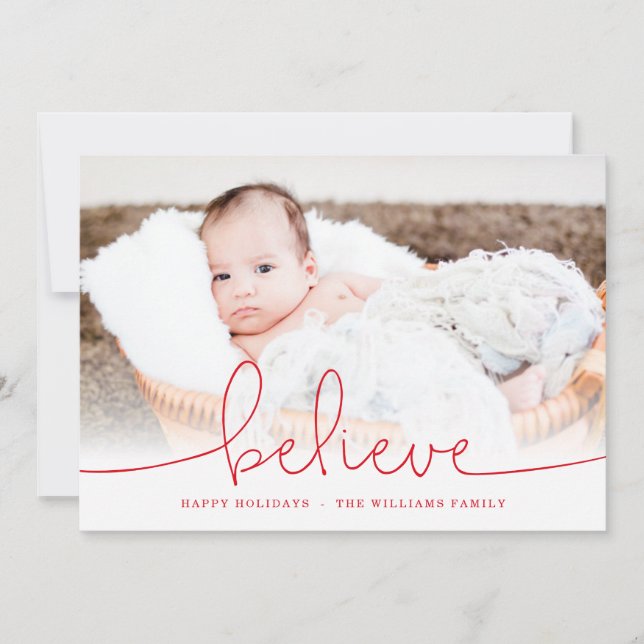 Believe Holiday Photo Card (Front)