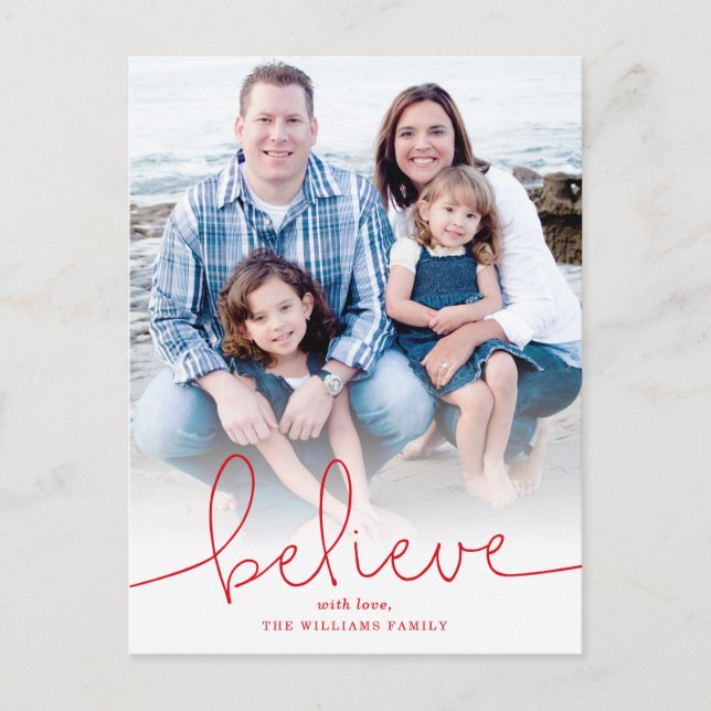 Believe Holiday Photo Card (Front)