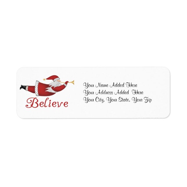 Believe Holiday Return Address Labels (Front)