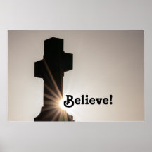 Believe! Holy cross spiritual motivational quote