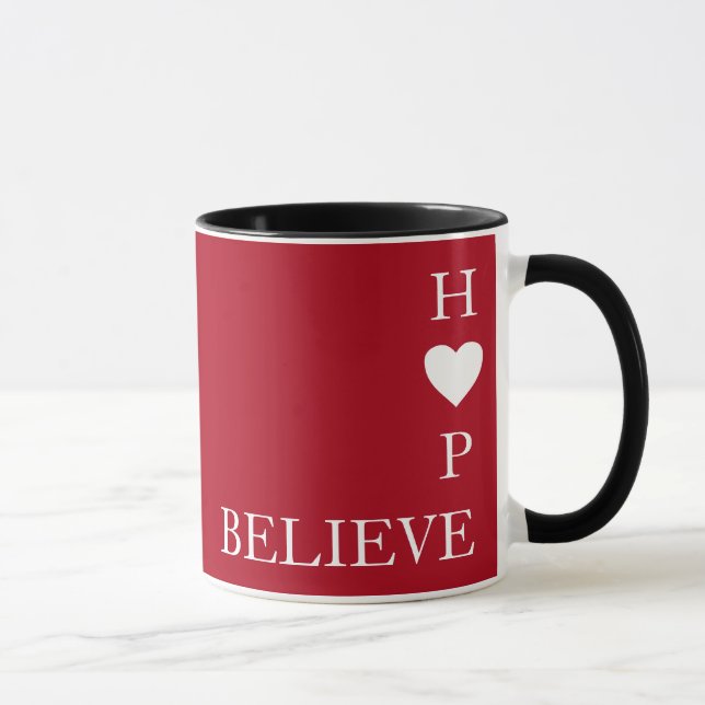 BELIEVE HOPE | 1 Corinthians 13 | LOVE NEVER FAILS Mug (Right)