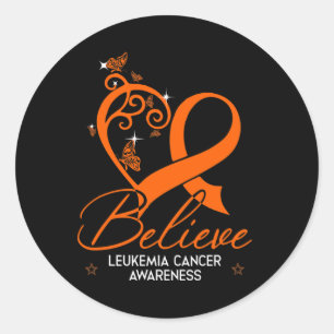 Believe Hope Leukaemia Awareness Gift Classic Round Sticker