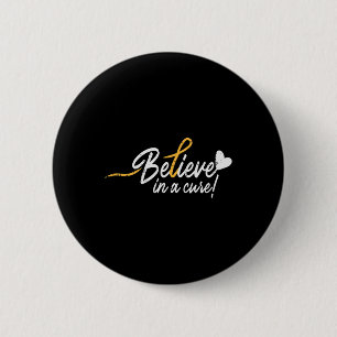 Believe In A Cure Childhood Cancer Ribbon Awarenes 6 Cm Round Badge