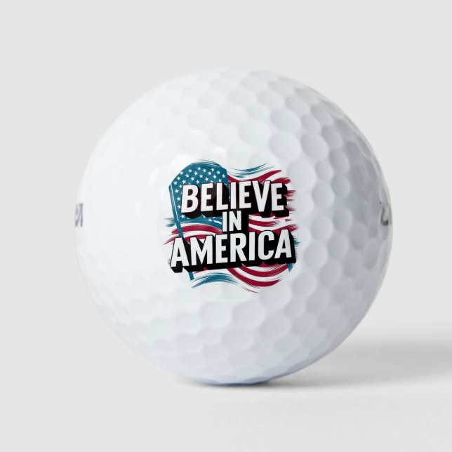 "Believe in America Patriotic Golf Ball" Balls (Front)