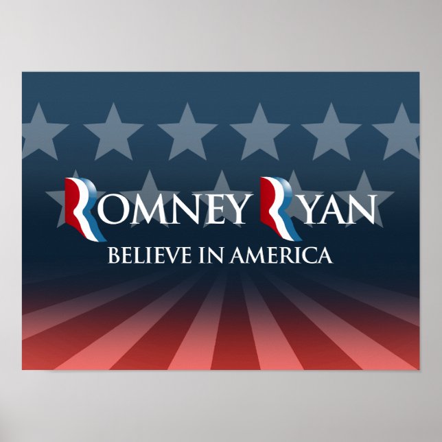 BELIEVE IN AMERICA WITH ROMNEY RYAN -.png Poster (Front)