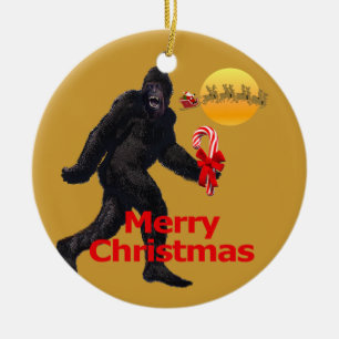 Believe in Bigfoot Ceramic Tree Decoration