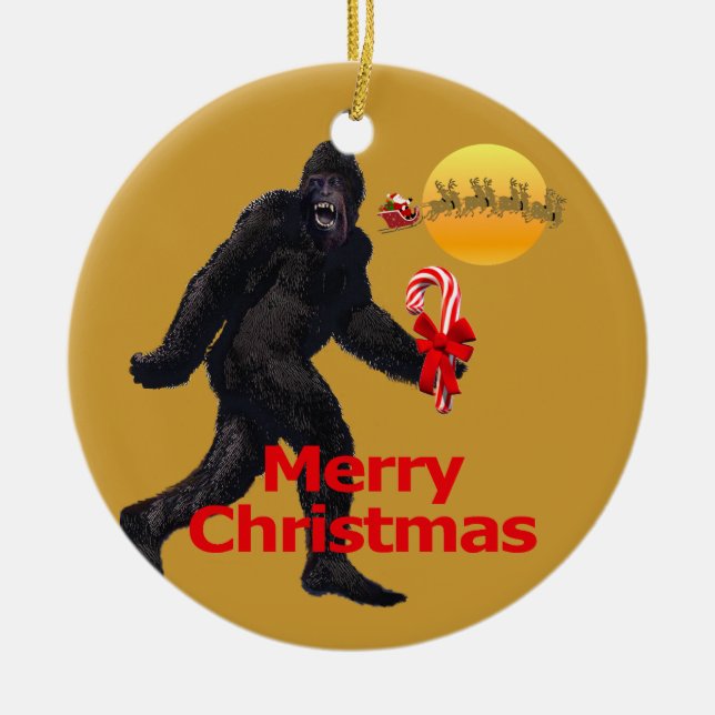 Believe in Bigfoot Ceramic Tree Decoration (Front)
