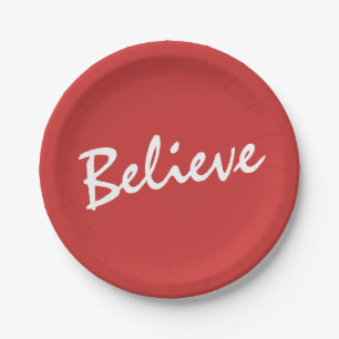 Believe in Christmas   Holiday Paper Plate