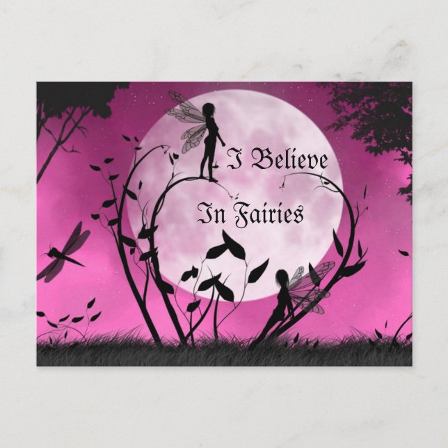believe In Fairies moonlight postcard (Front)