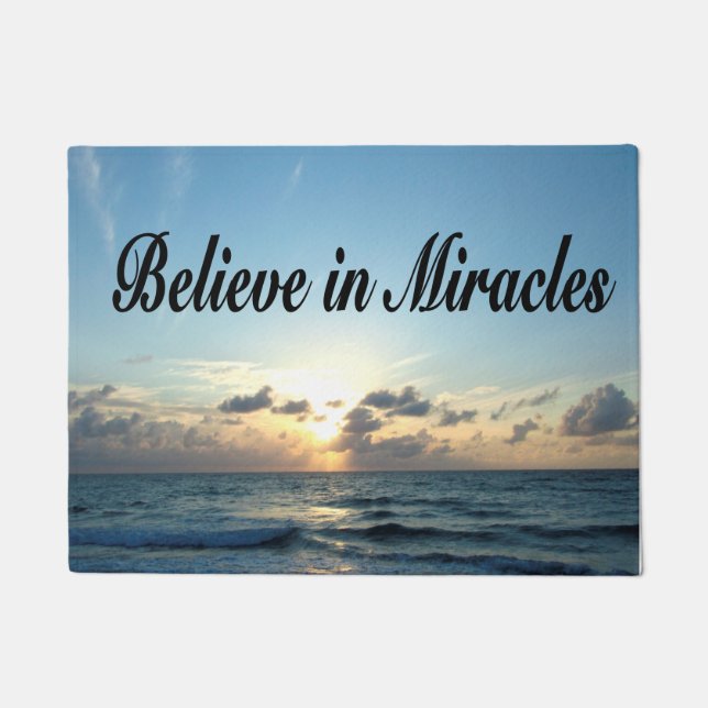 BELIEVE IN GOD'S MIRACLES DOORMAT (Front)