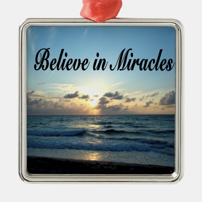 BELIEVE IN GOD'S MIRACLES METAL TREE DECORATION (Front)