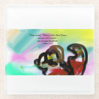Believe in Jesus Glass Coaster