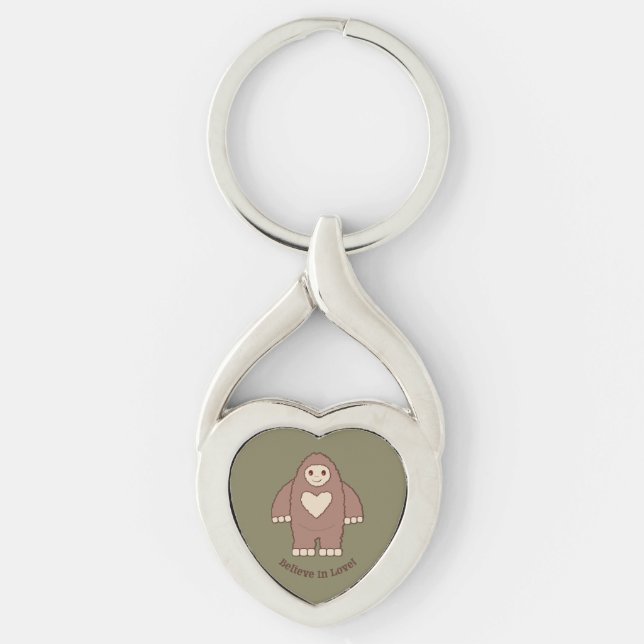 Believe in Love Bigfoot Key Ring (Front)