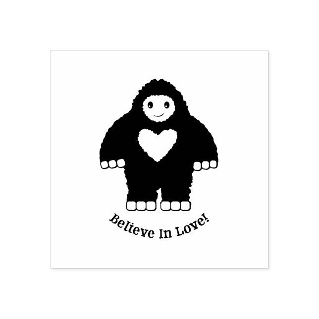 Believe in Love Bigfoot Rubber Stamp (Imprint)