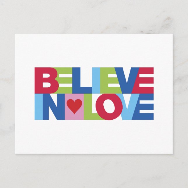 Believe in Love (Colour) Postcard (Front)