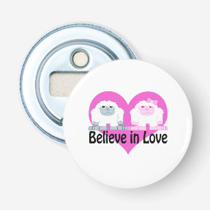 Believe in Love! Cute Yetis Bottle Opener