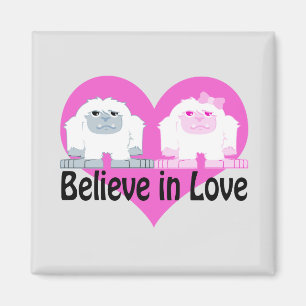 Believe in Love! Cute Yetis Magnet