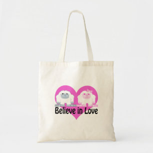Believe in Love! Cute Yetis Tote Bag
