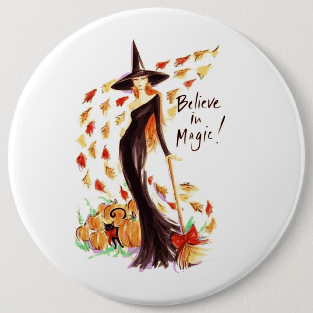 BELIEVE IN MAGIC 6 CM ROUND BADGE (Front)