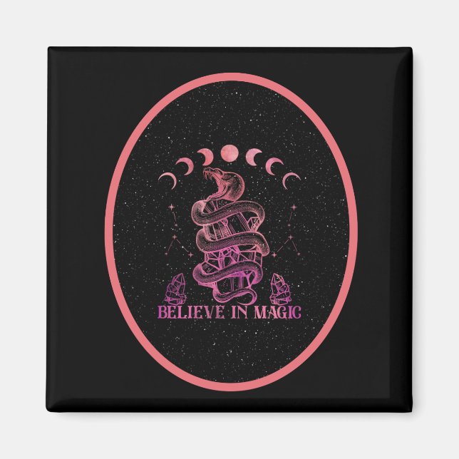 Believe In Magic Celestial Wiccan Art   Magnet (Front)