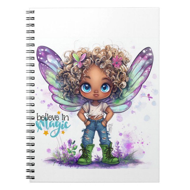 Believe In Magic Fairy Spiral  Notebook (Front)
