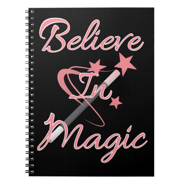 Believe In Magic Inspirational Quote Notebook (Front)