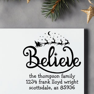 Believe in Magic Modern Minimal Custom Christmas Self-inking Stamp