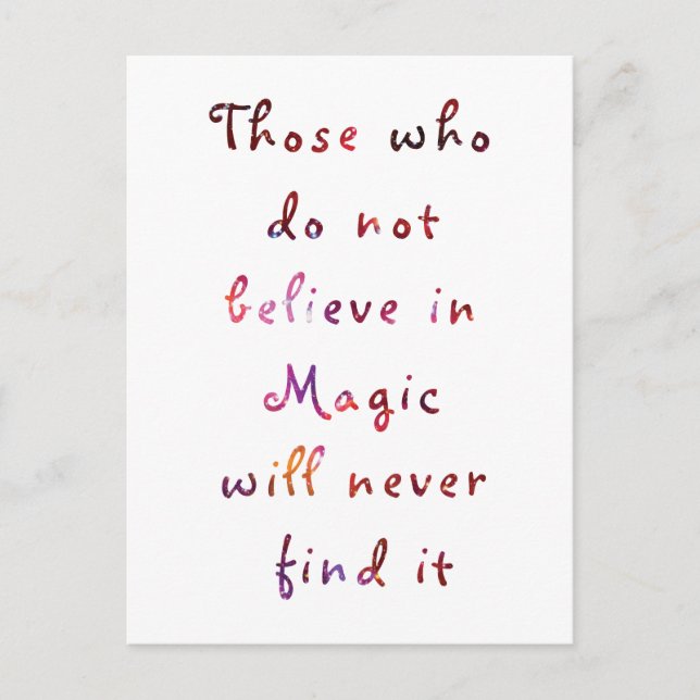 Believe in Magic Postcard (Front)