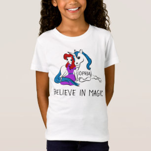 Believe in Magic Princess and Unicorn T-Shirt