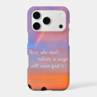 Believe in Magic Quote Script Rainbow Sunset Photo