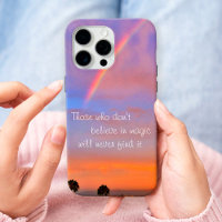 Believe in Magic Quote Script Rainbow Sunset Photo