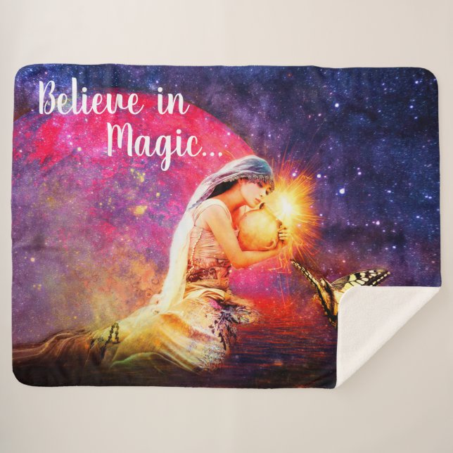 Believe in Magic Sherpa Blanket (Front (Horizontal))