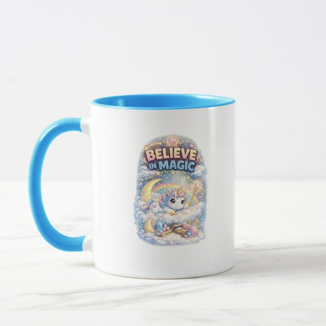 Believe in Magic Unicorn Accent Mug (Left)